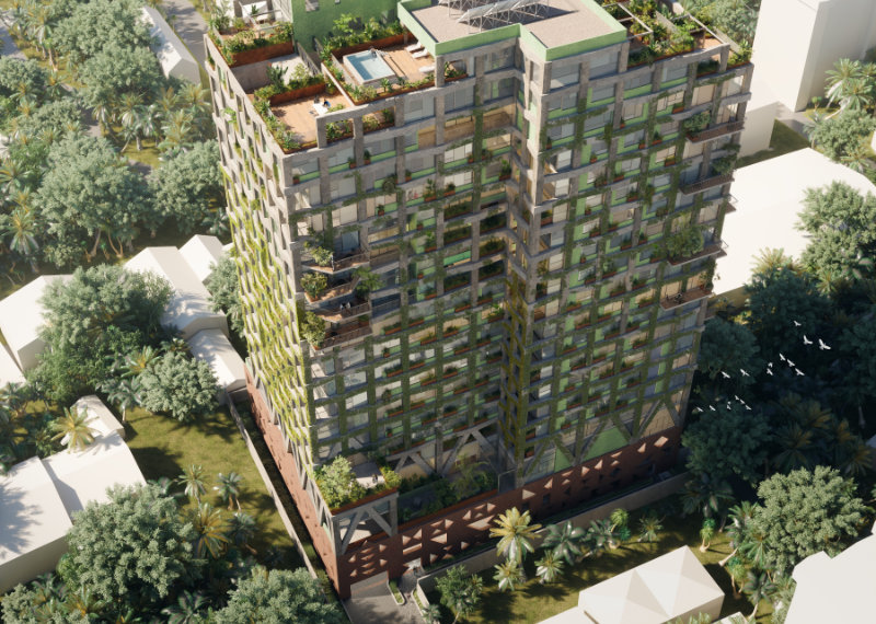 Exterior render of Kefita, Addis Ababa, looking down from above
