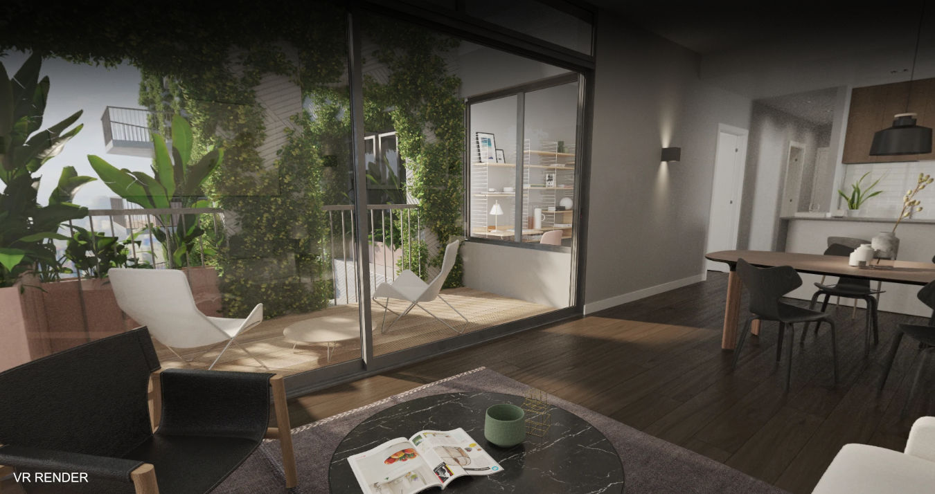 Render of one bedroom apartment in Kefita