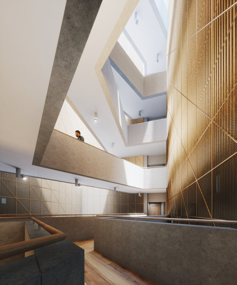 Render of the internal courtyard in Kefita