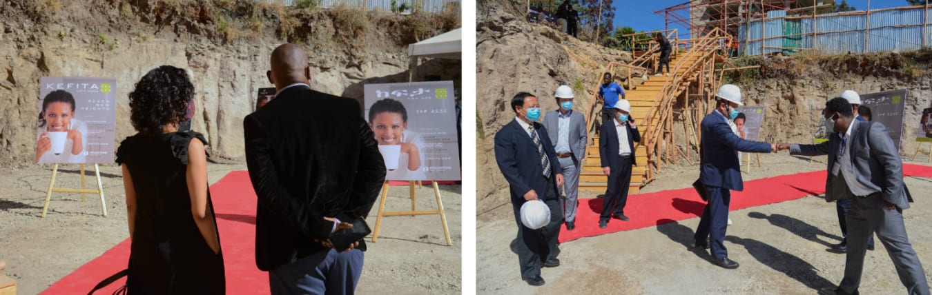 Guests and contractors arrive to the Kefita groundbreaking ceremony