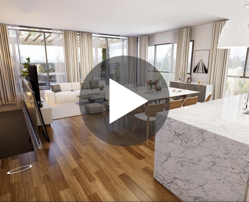 Render of a kitchen in Kefita apartments, Addis Ababa
